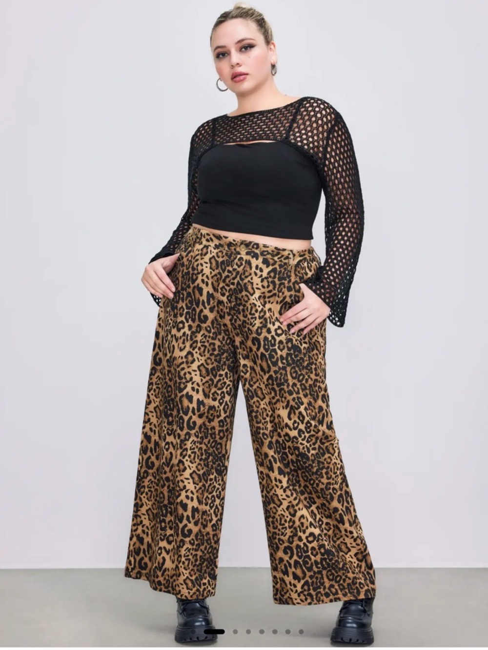 Plus-Size Leopard Print Wide-Leg Pants — 2xl size 20 NWT